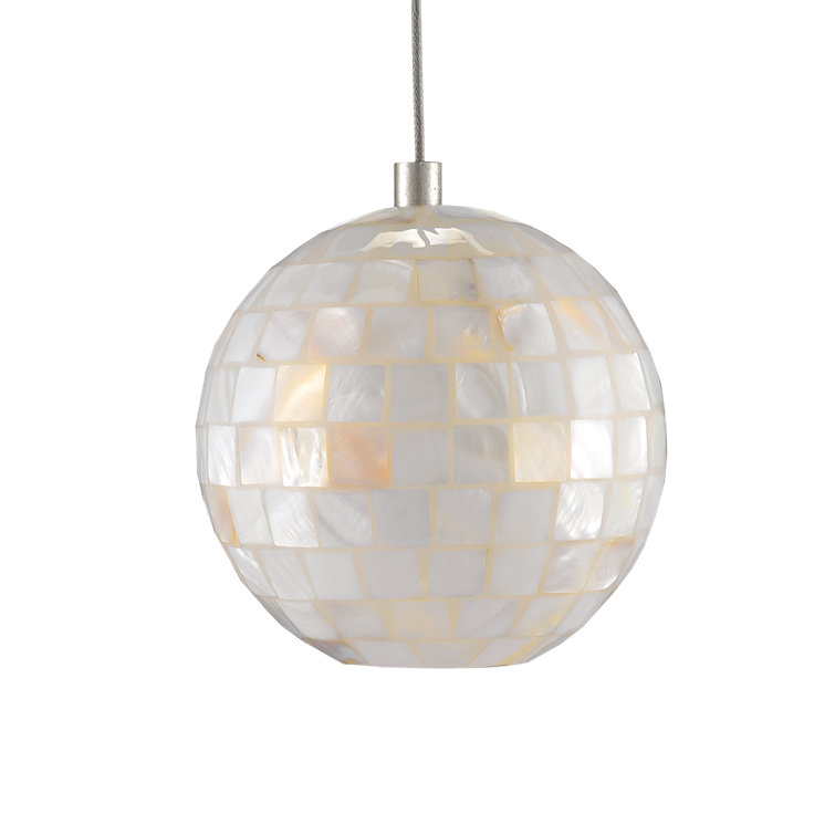 Silver Mother of Pearl 3-Light Globe Pendant