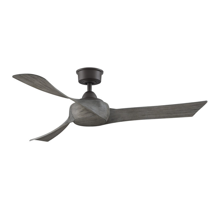 Matte Greige and Weathered Wood 52 Inch Smart Ceiling Fan with Remote
