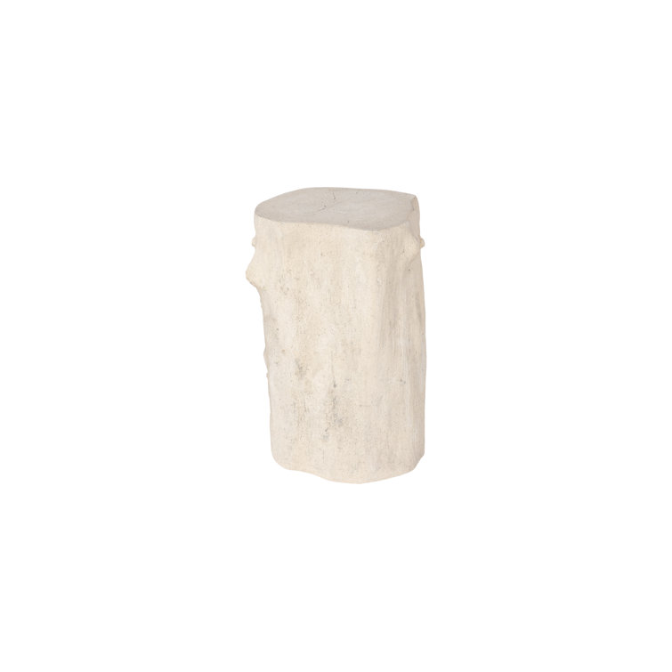 Small Roman Stone Composite Log Stool for Outdoor Use