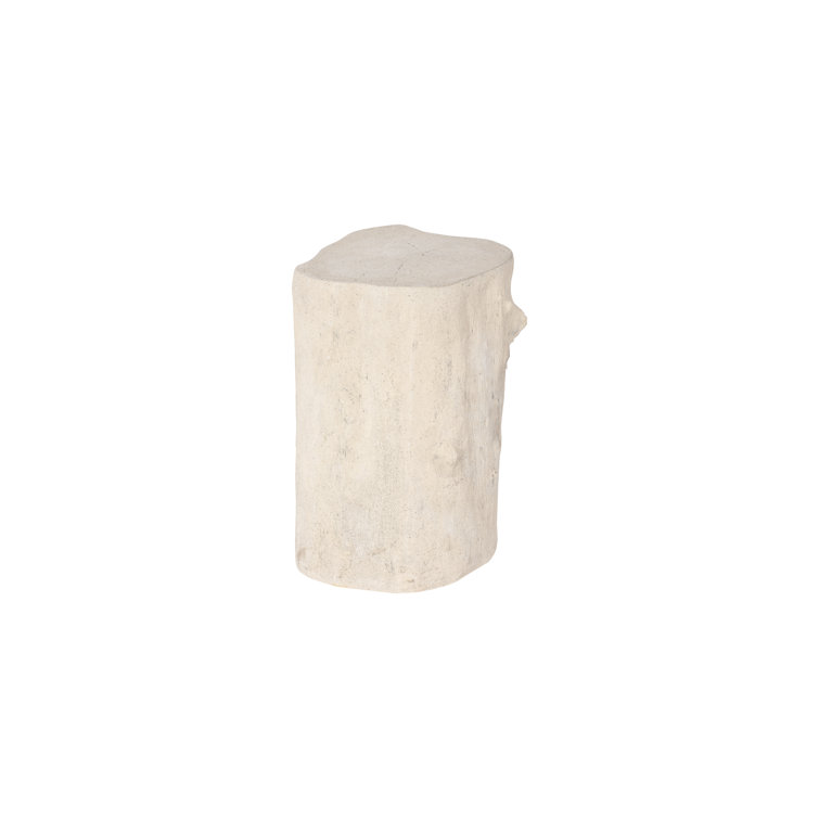 Small Roman Stone Composite Log Stool for Outdoor Use