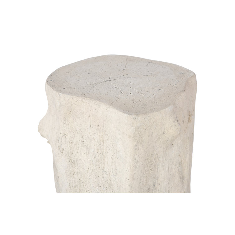 Small Roman Stone Composite Log Stool for Outdoor Use