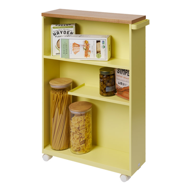 Yellow Pear Slim Rolling Steel Bathroom Utility Cart