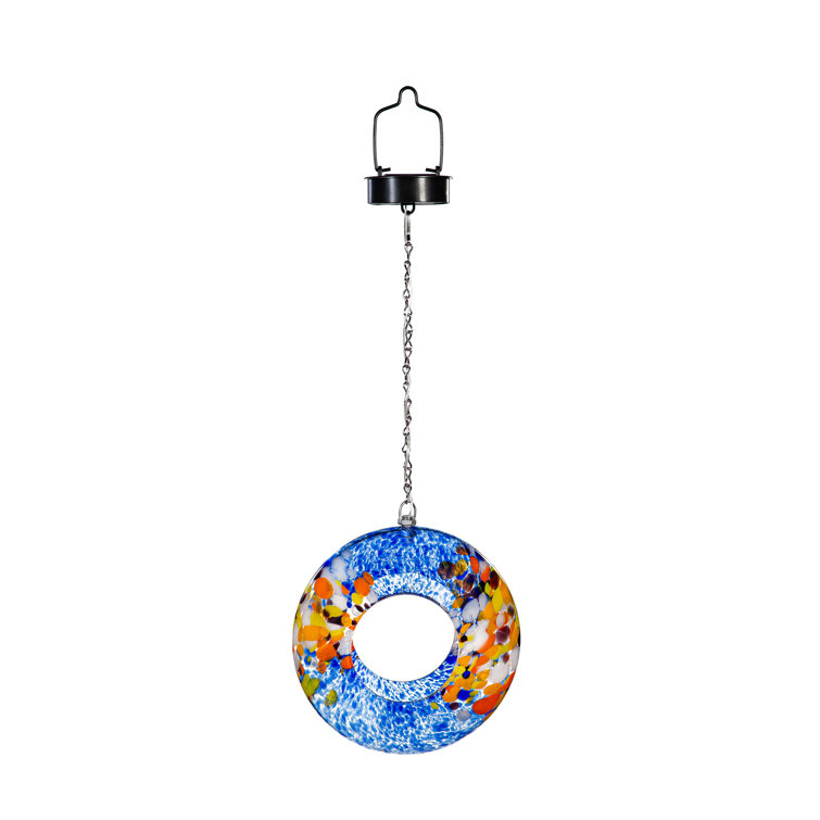 8" Sky Swirl Hanging Art Glass Bird Feeder