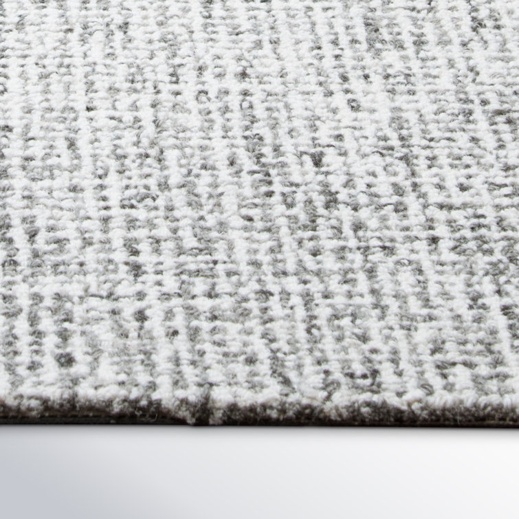 Gray Hand-Tufted Wool Rectangular Area Rug 8' x 10'