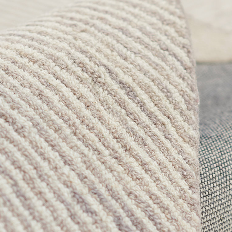 Taupe Herringbone Hand Tufted Wool Runner Rug 2'3" x 8'