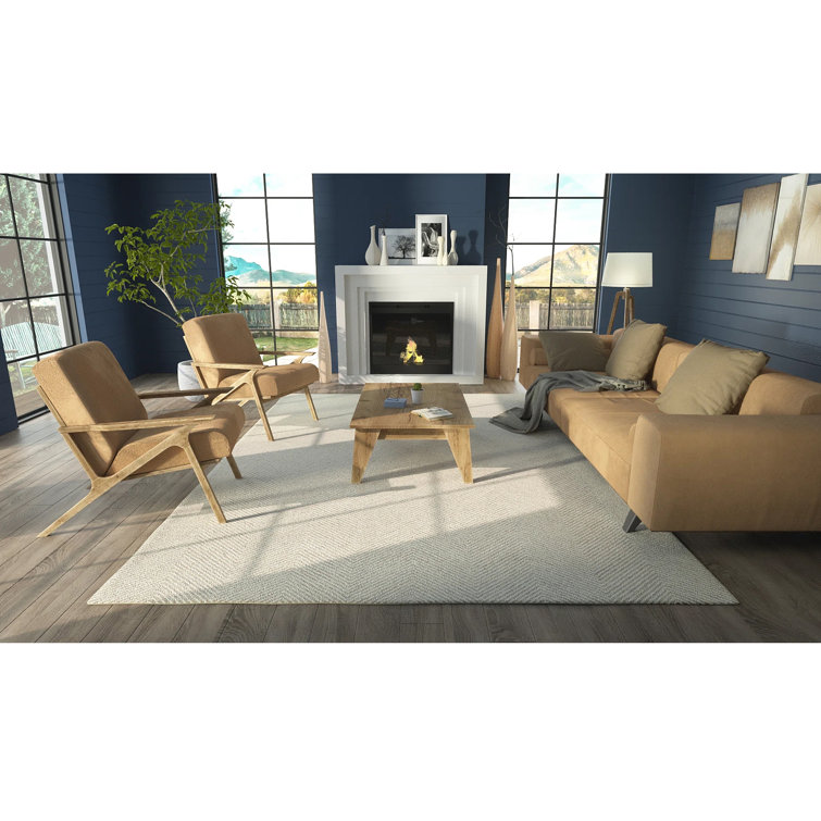 Handmade Taupe Wool-Chenille Herringbone Area Rug 5' x 8'