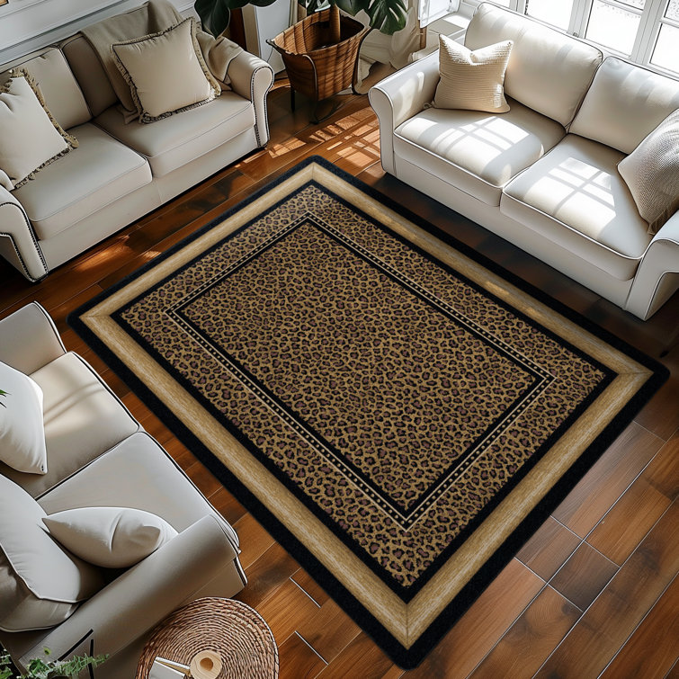 Handmade Onyx Animal Print Synthetic Rectangular Rug