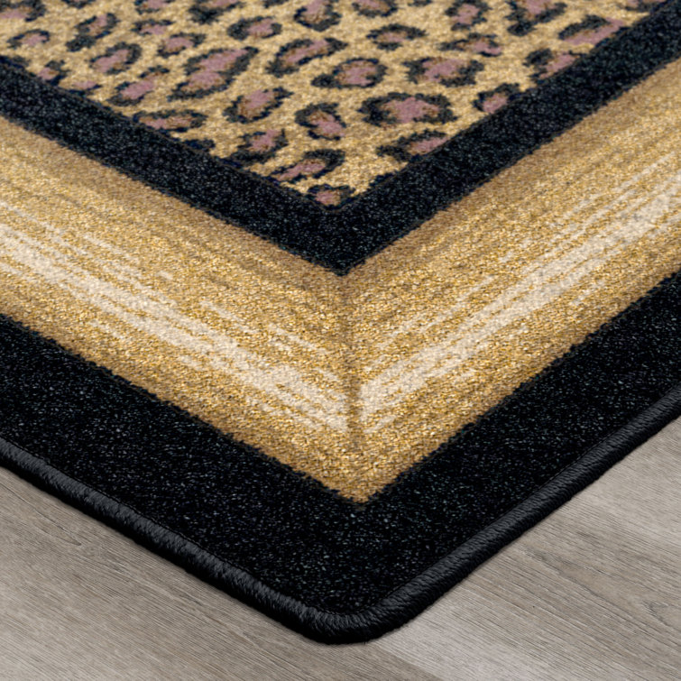 Handmade Onyx Animal Print Synthetic Rectangular Rug