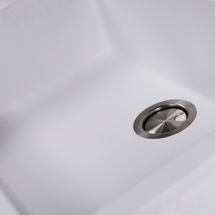 White Granite Undermount Single Bowl Kitchen Sink