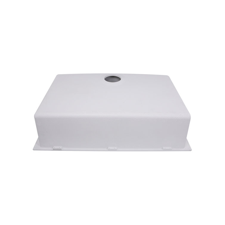 White Granite Undermount Single Bowl Kitchen Sink