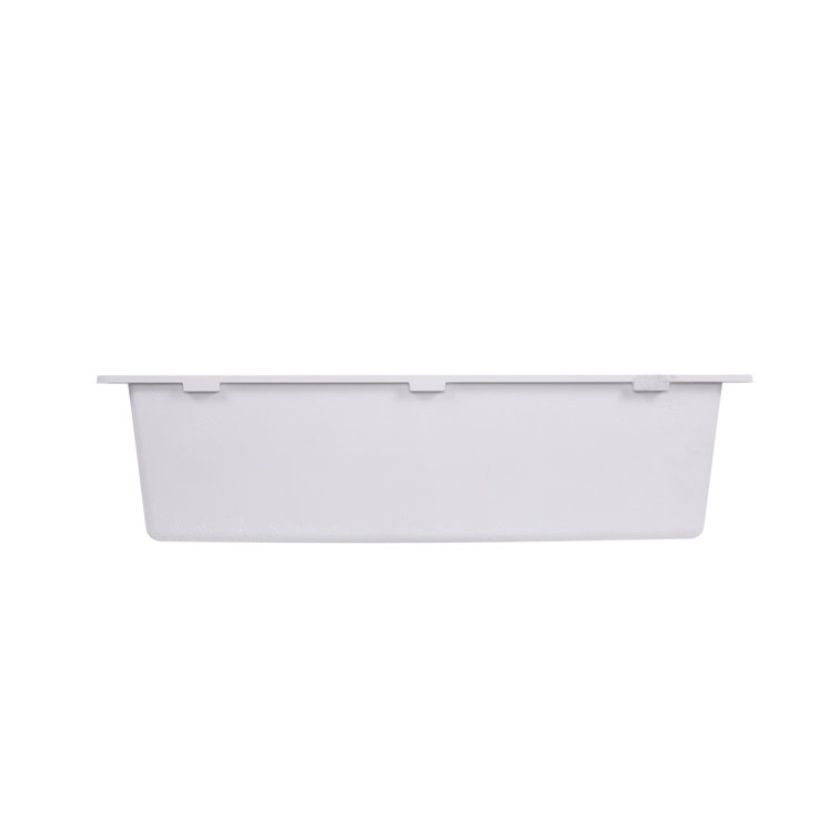 White Granite Undermount Single Bowl Kitchen Sink