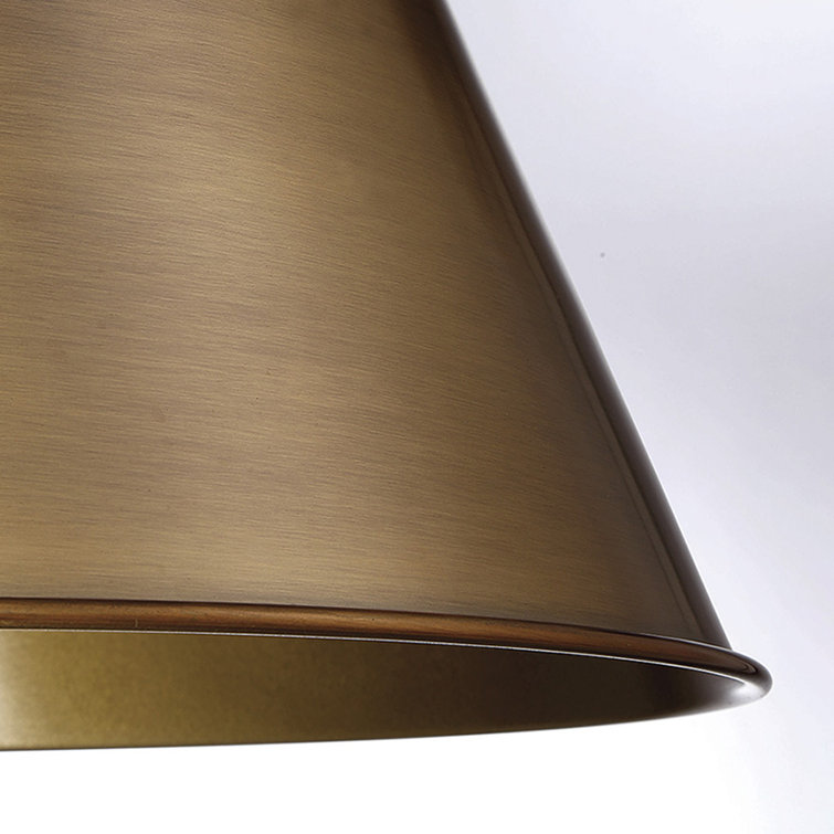 Warm Brass Empire Single Pendant Light with Adjustable Chain