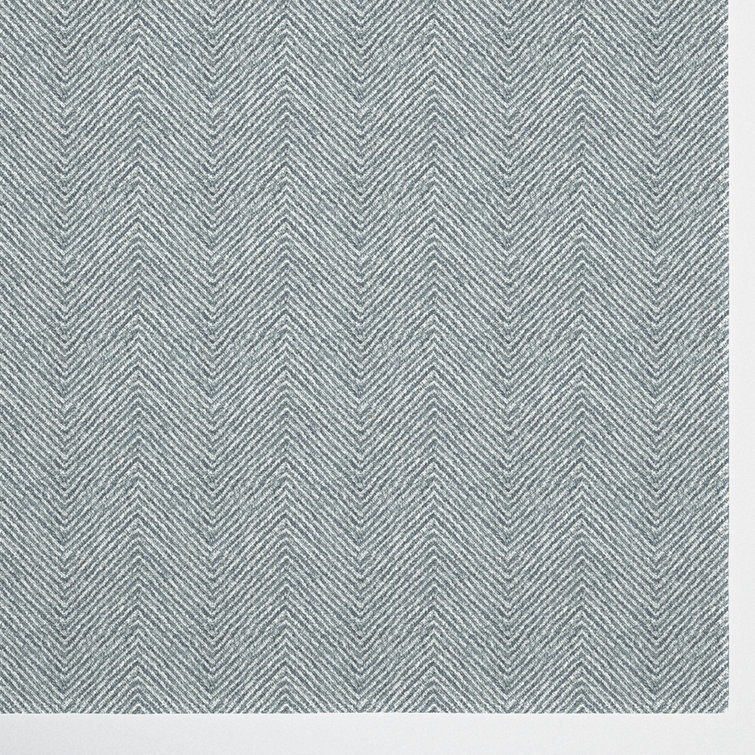 Denim Blue 8' x 10' Handmade Wool Herringbone Rug