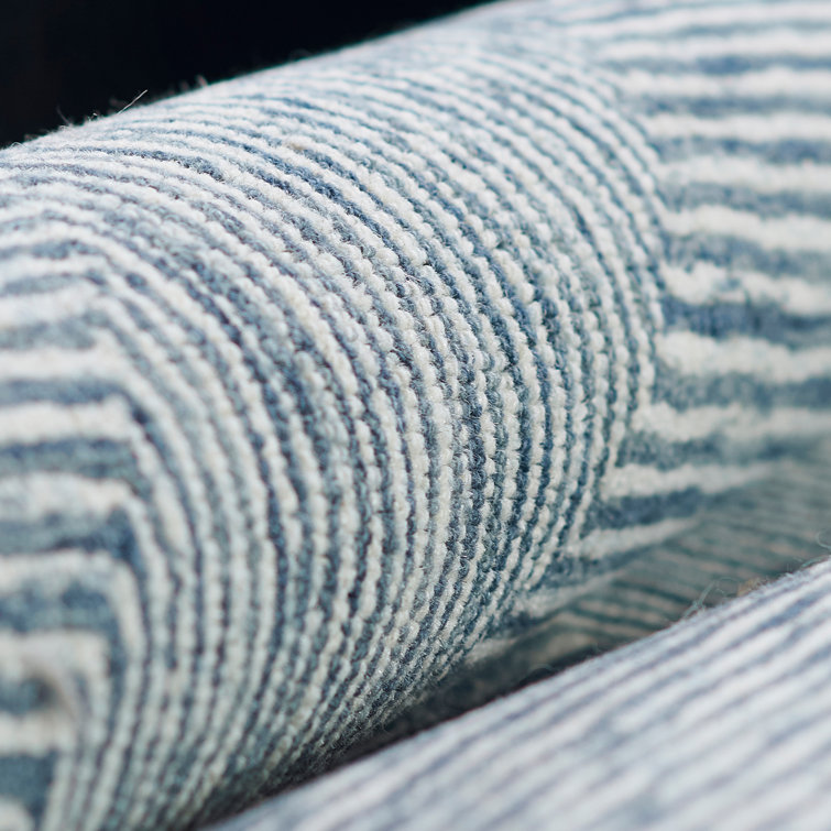 Denim Blue 8' x 10' Handmade Wool Herringbone Rug