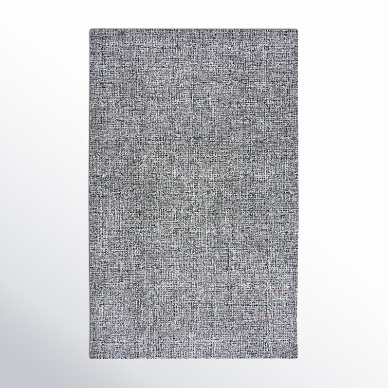 Hand-Tufted Black and White Wool Runner Rug
