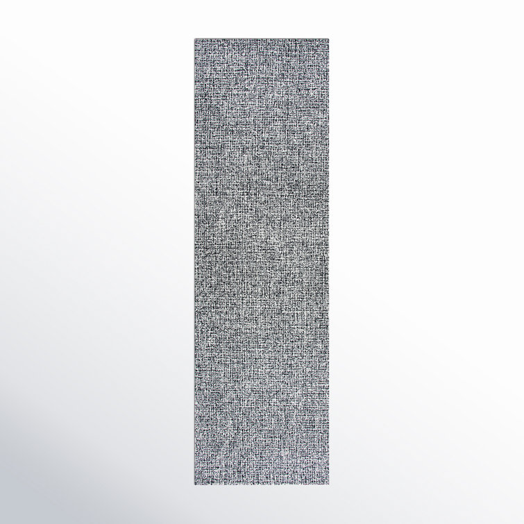 Hand-Tufted Black and White Wool Runner Rug