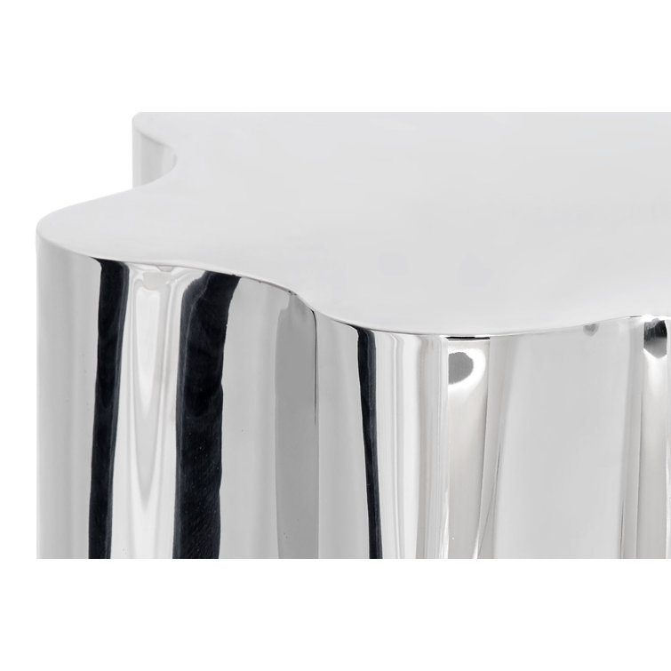 Stainless Steel Free Form Silver End Table