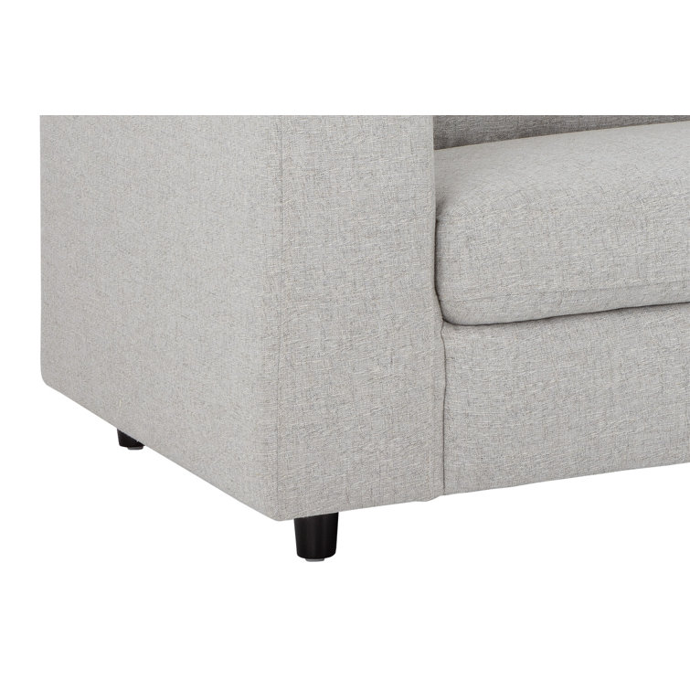 Ethan 111.5'' Marble and White Linen Modern Sofa Chaise