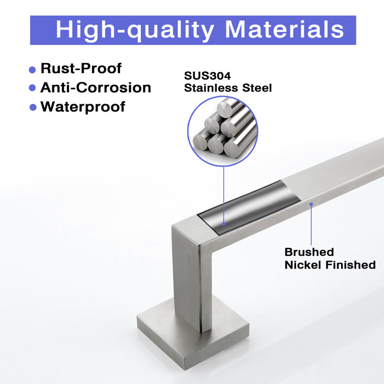 24'' Brushed Nickel Stainless Steel Wall Mounted Towel Bar