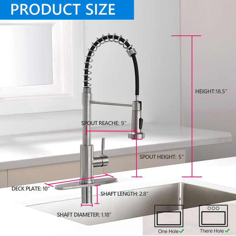 Stainless Steel Pull-Down Kitchen Faucet with Soap Dispenser