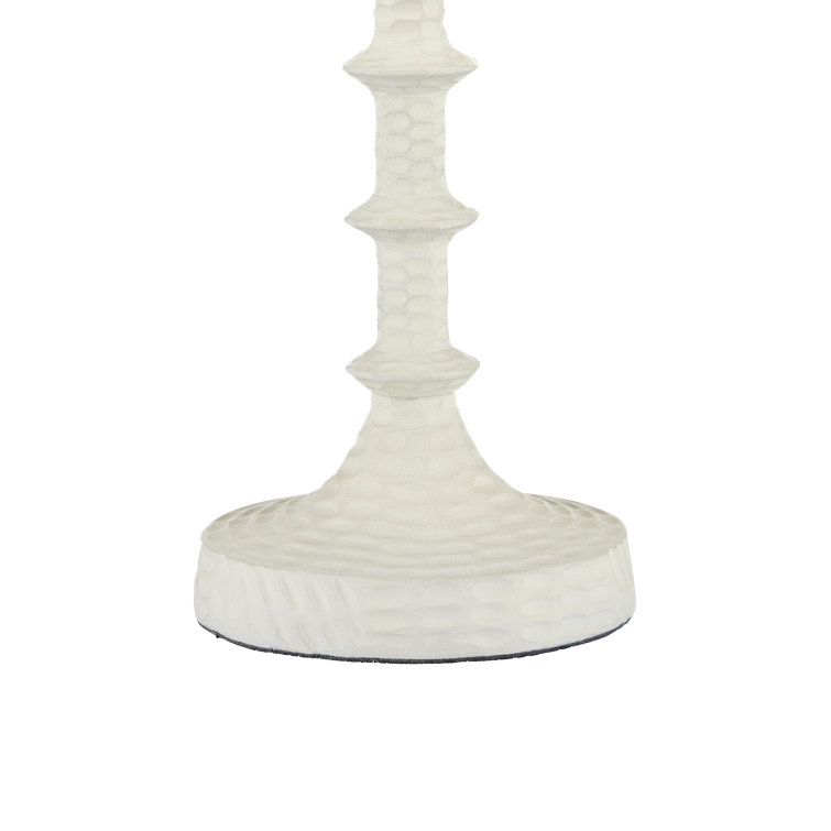 Gesso White Adjustable Aluminum Table Lamp with Natural Linen Shade