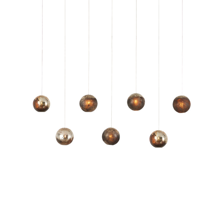 Pathos Antique Silver 7-Light LED Globe Island Pendant