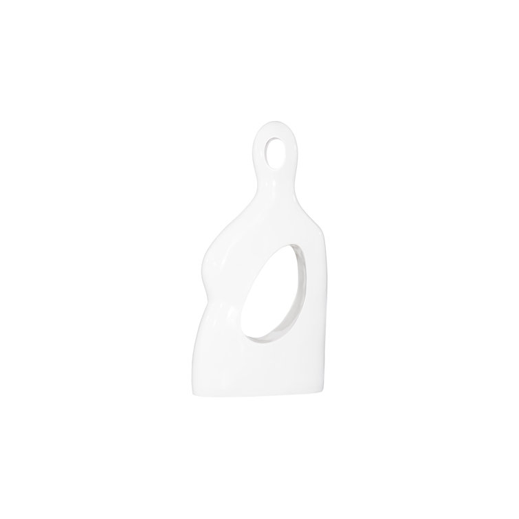 Gel Coat White Abstract Resin Male Sculpture, 69" Tall