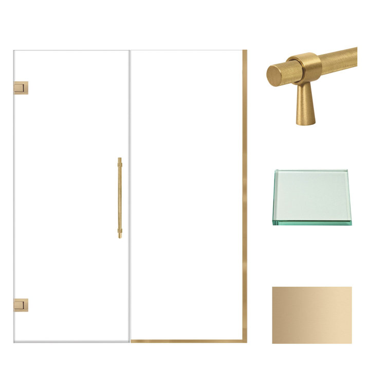 Elizabeth 60" x 76" Frameless Shower Door with Clear Glass and Bronze Finish