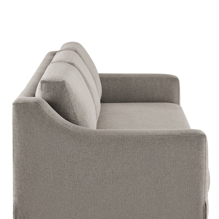 Beige Linen Queen Sleeper Sofa with Recessed Arms
