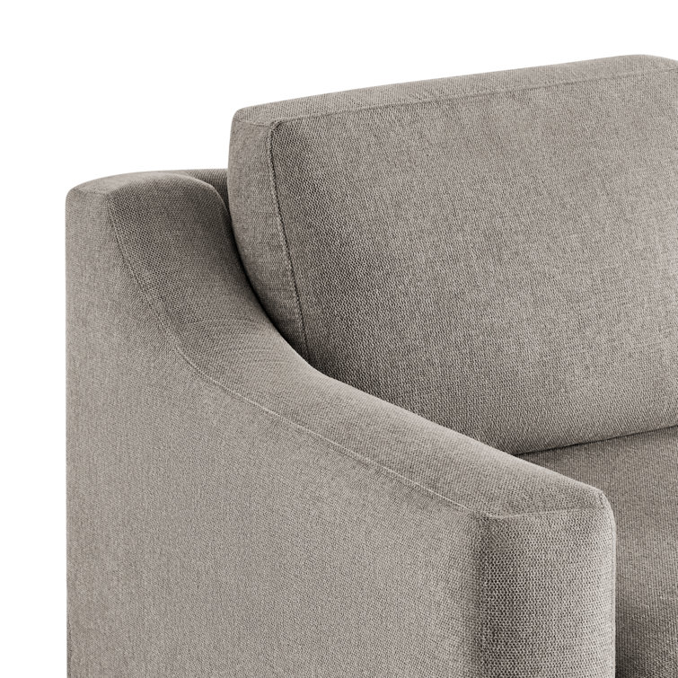 Beige Linen Queen Sleeper Sofa with Recessed Arms