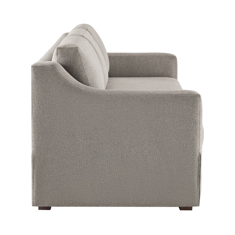 Beige Linen Queen Sleeper Sofa with Recessed Arms
