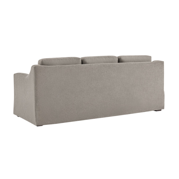 Beige Linen Queen Sleeper Sofa with Recessed Arms