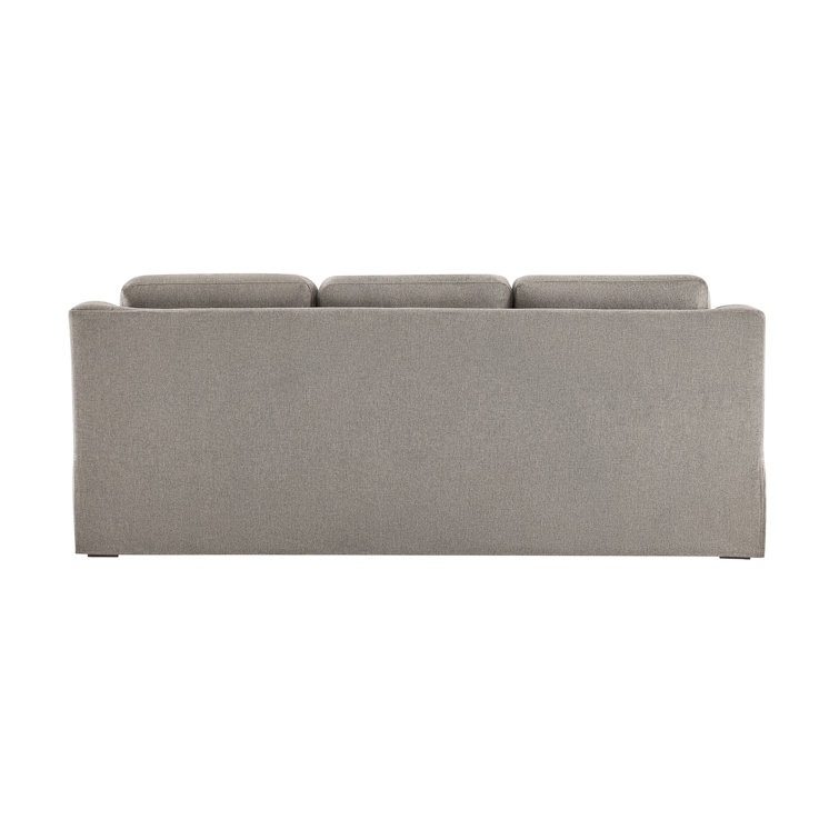Beige Linen Queen Sleeper Sofa with Recessed Arms