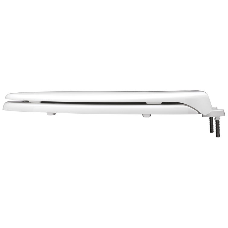 Heavy Duty White Plastic Elongated Toilet Seat with Cover