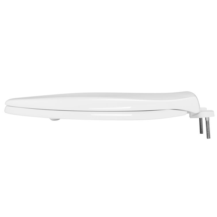 White Elongated Heavy Duty Plastic Toilet Seat with Slow Close