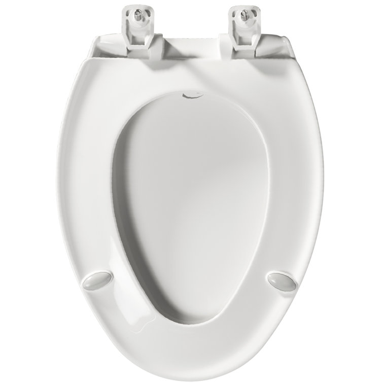 White Elongated Heavy Duty Plastic Toilet Seat with Slow Close