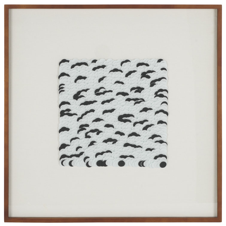 Nova 30" Black and White Print with Light Brown Frame