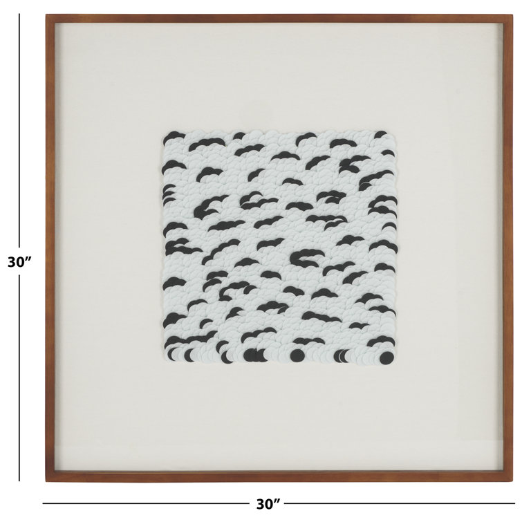 Nova 30" Black and White Print with Light Brown Frame