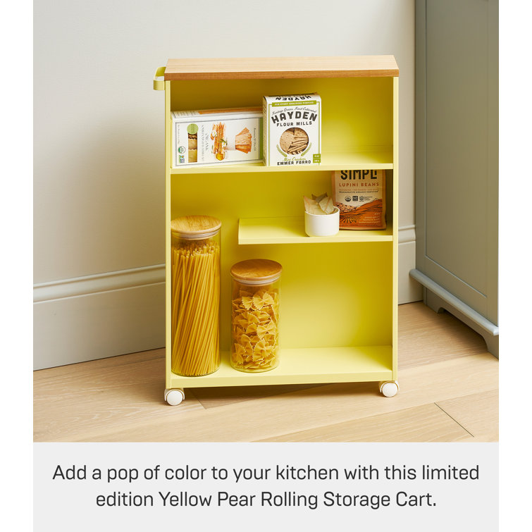 Yellow Pear Slim Rolling Steel Bathroom Utility Cart