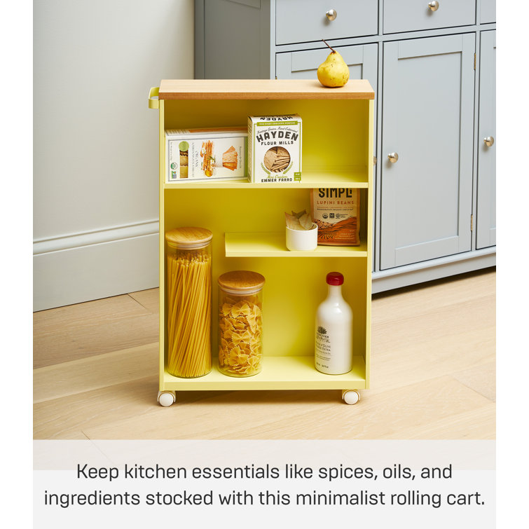 Yellow Pear Slim Rolling Steel Bathroom Utility Cart