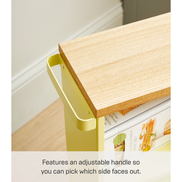 Yellow Pear Slim Rolling Steel Bathroom Utility Cart
