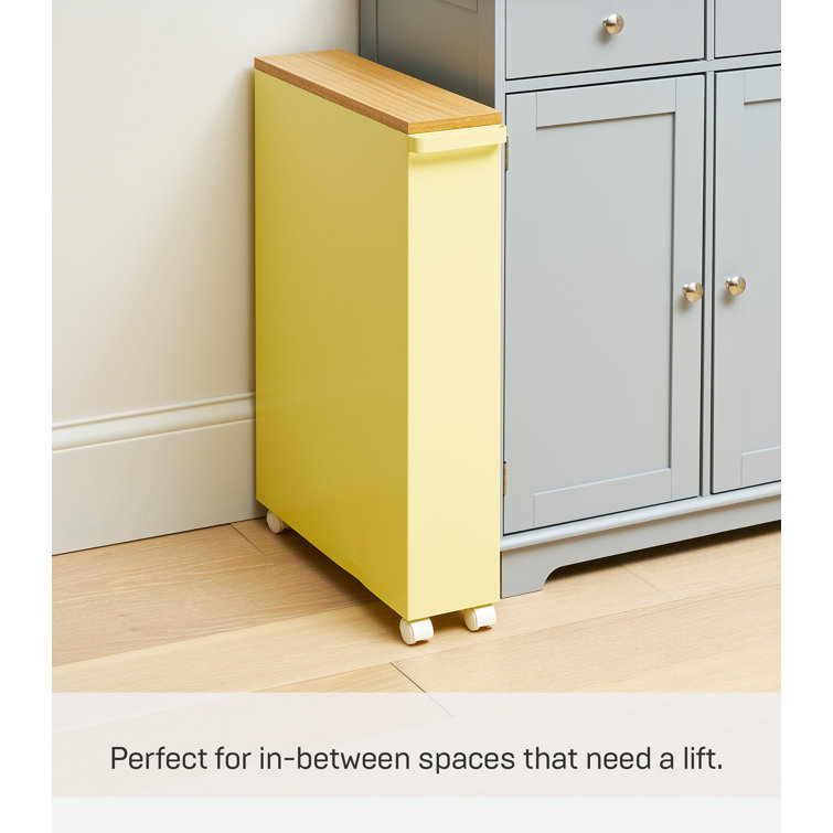 Yellow Pear Slim Rolling Steel Bathroom Utility Cart