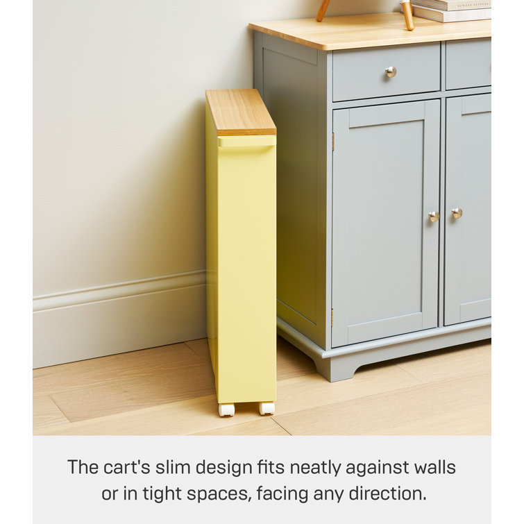 Yellow Pear Slim Rolling Steel Bathroom Utility Cart