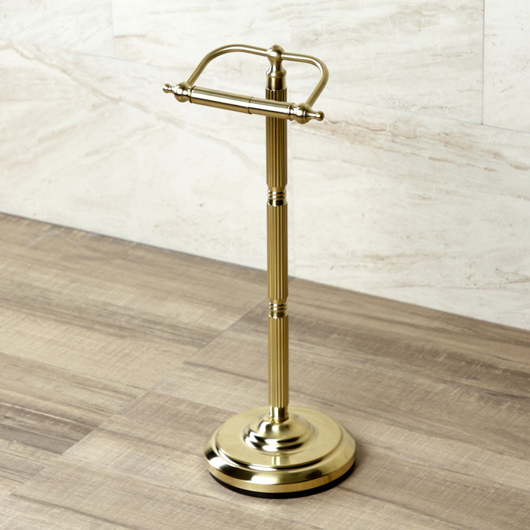 Georgian Brushed Brass Freestanding Toilet Paper Holder