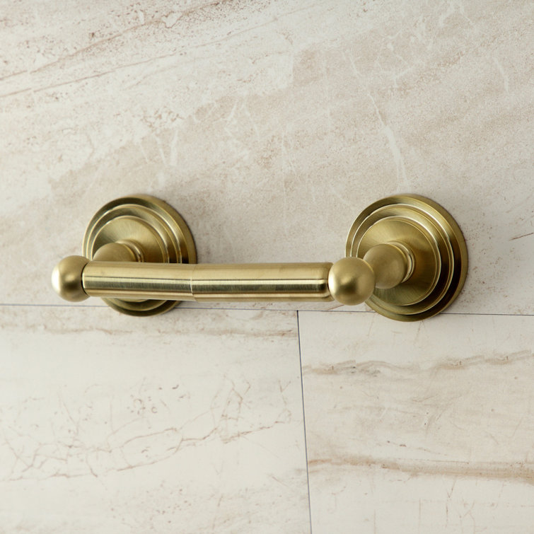 Milano Brushed Brass Double Post Toilet Paper Holder