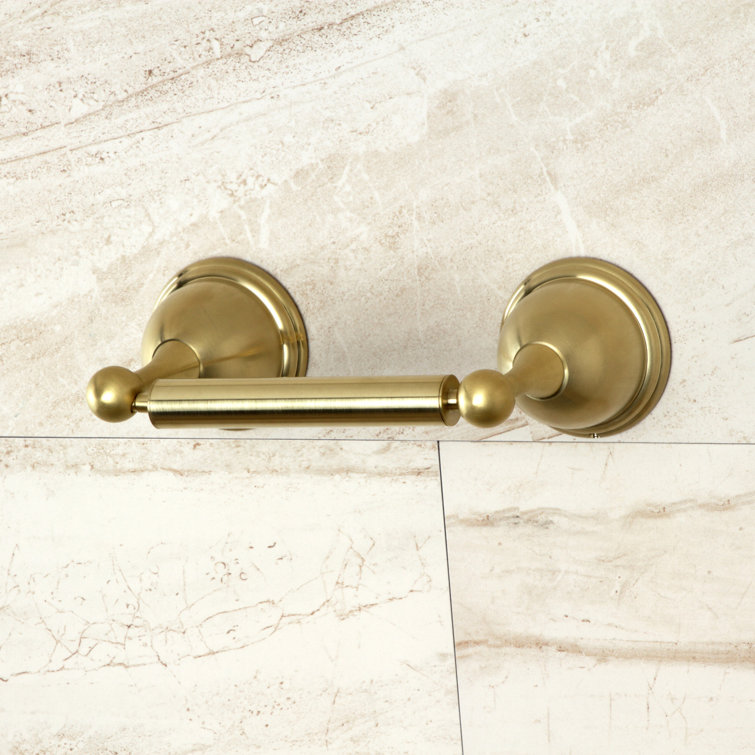 Brushed Brass Wall-Mounted Toilet Paper Holder