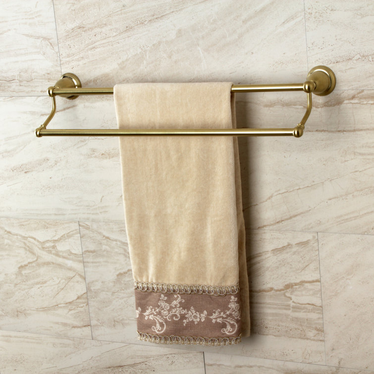 Heritage 24-Inch Brushed Brass Dual Towel Bar