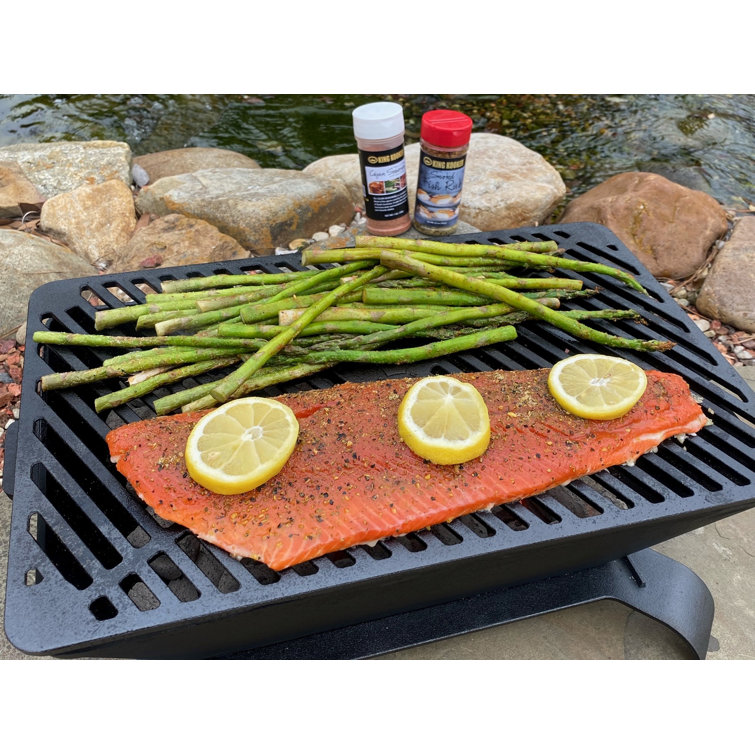 King Kooker Black Cast Iron Portable Charcoal Grill