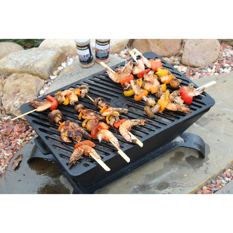King Kooker Black Cast Iron Portable Charcoal Grill
