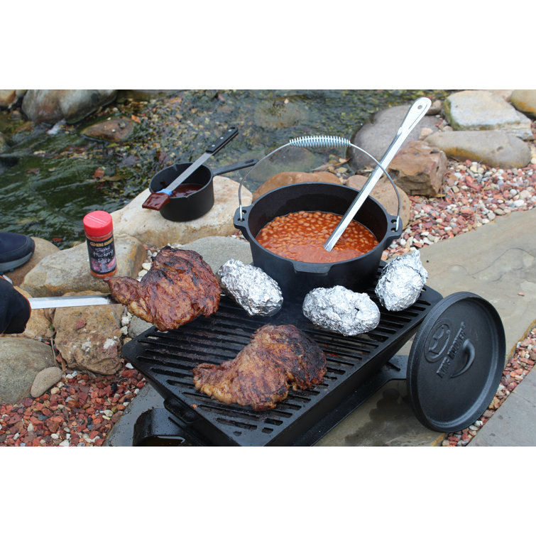 King Kooker Black Cast Iron Portable Charcoal Grill